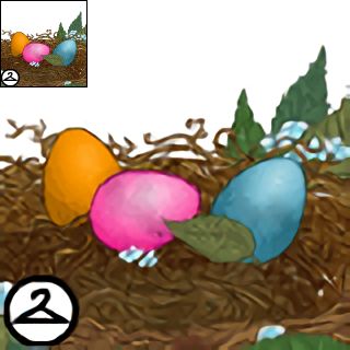 The Neopets item "Oversized Nest of Eggs".