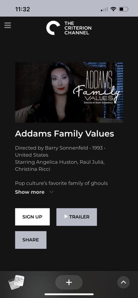 Addams Family Values in the Criterion Channel