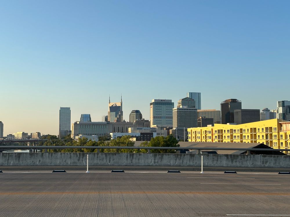Nashville skyline from the Jefferson Street bridge.