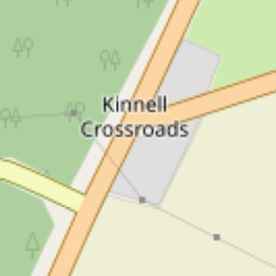 Screen shot of a map showing a location called “Kinnell Crossroads”