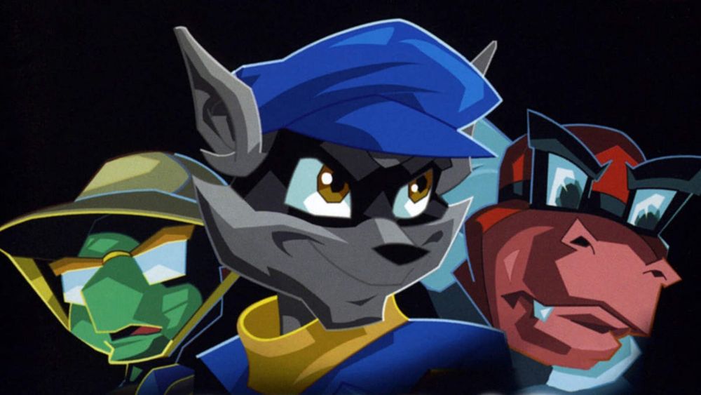 official image of Sly 2: Band of Thieves depicting the main 3 playable characters. From left to right: Bentley, Sly, and Murray