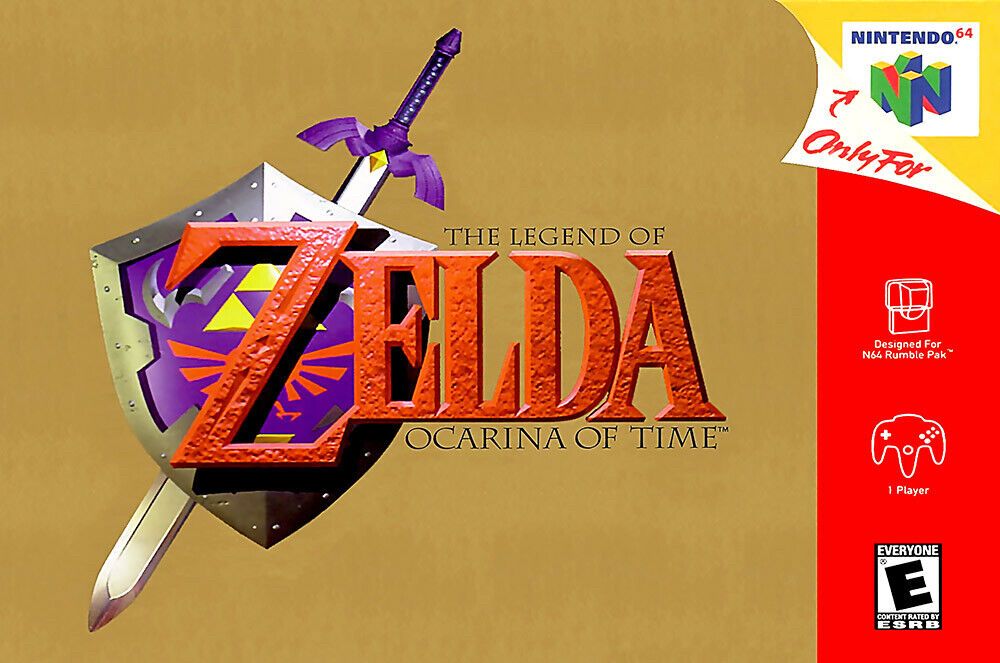 Box art for the Nintendo 64 game The Legend of Zelda Ocarina of Time