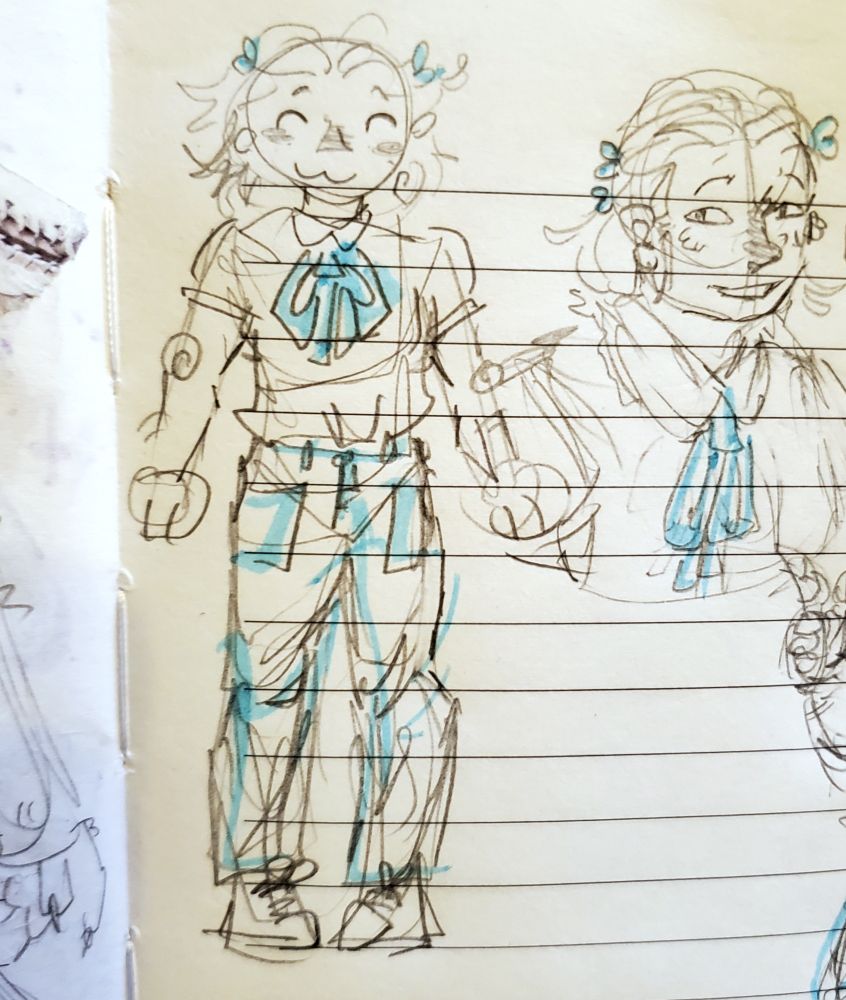 sketch drawings of grace chasity while i develop her in my style