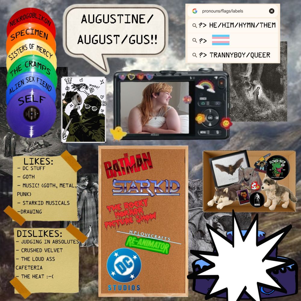 another intro with basically the same information, but it also includes my likes and dislikes, as well as some artists i like. the artists listed are: Nekrogoblikon, Specimen, sisters of mercy, the cramps, alien sex fiend, and Self.