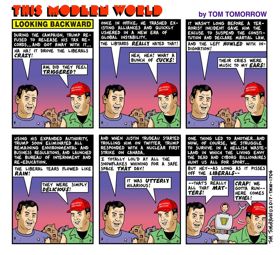 TMW cartoon with a lot of predictions that suddenly don't seem so far fetched