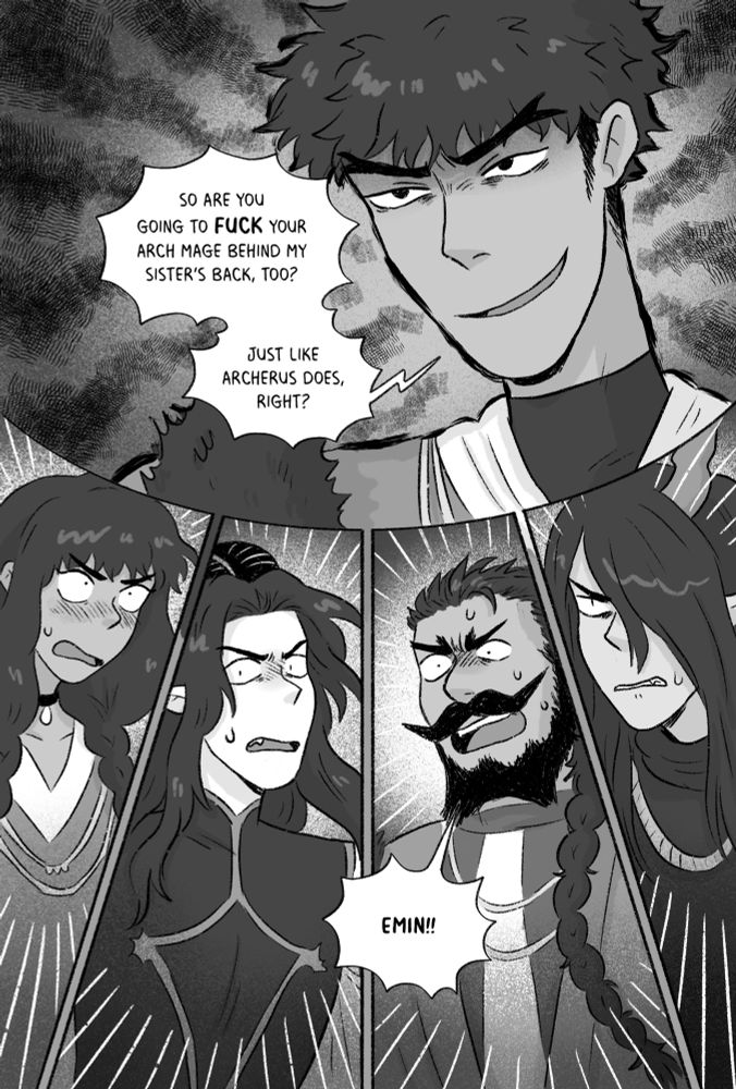 Sparks page of Prince Emin being a smirky little jerk 
