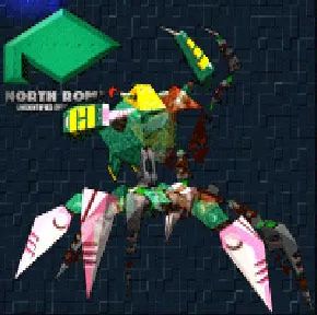 Render of Cancer from Zero Divide 2, a robotic crab-like creature.
