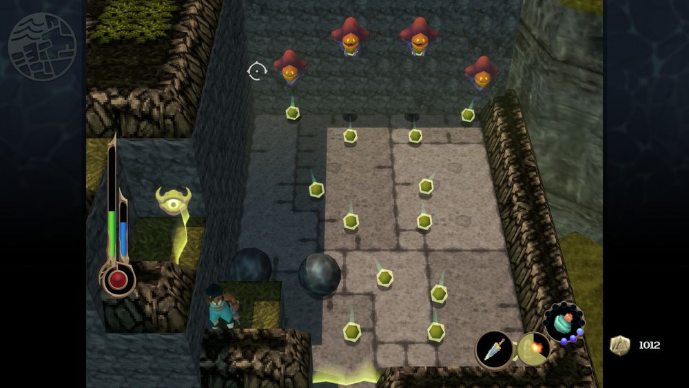 A screenshot of Angeline Era with twelve enemy projectiles on screen.