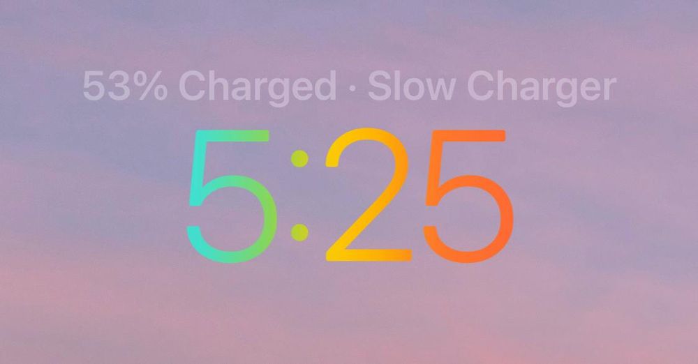 screenshot of an iOS 26 lock screen, cropped for emphasis on “53% Charged • Slow Charger”. shaking my head