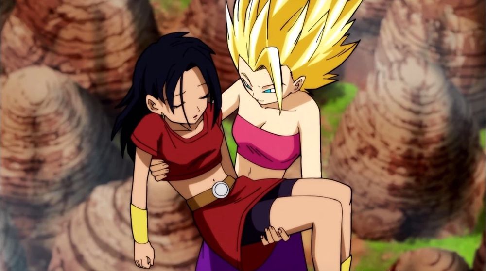 Kale and Caulifla from Dragon Ball Super.