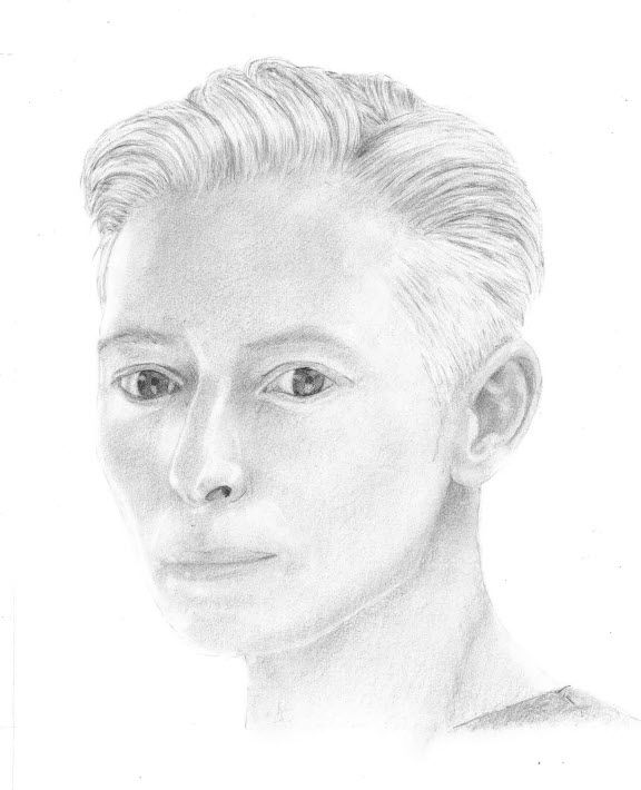 Pencil portrait of Tilda Swinton Bleistift Portrait von Tilda Swinton