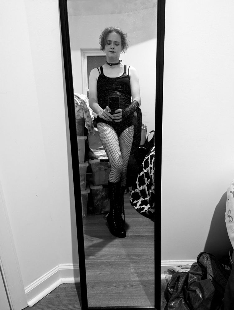 Artsy shot of me in fishnets 