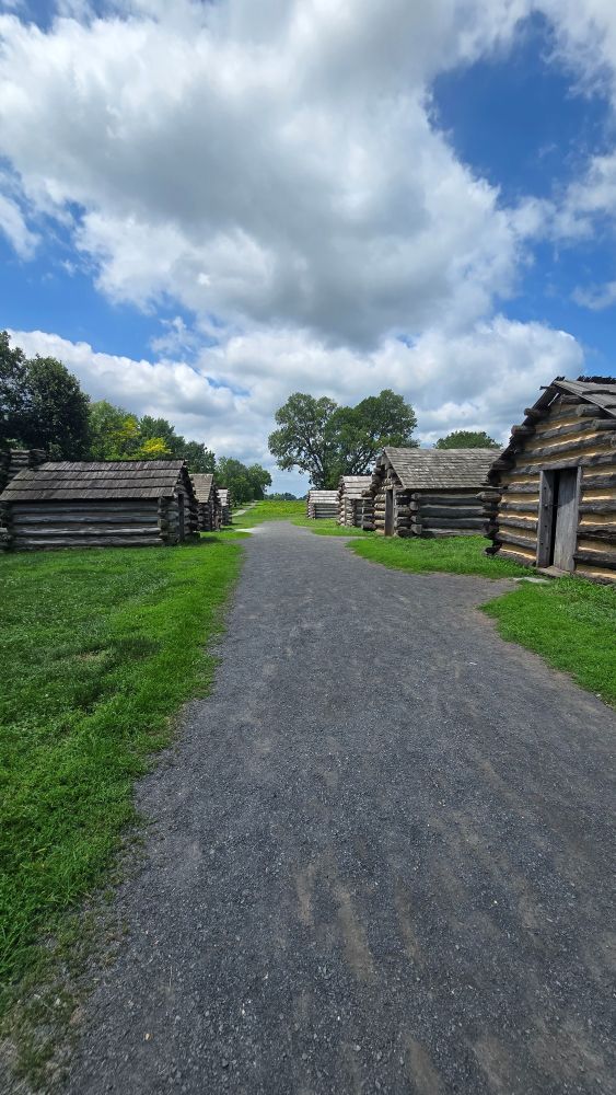 Muhlenberg Brigade encampment at Valley Forge National Park in Pennsylvania.