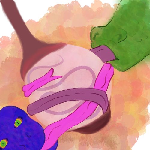 A "draw-a-dick-a-day" prompt, loose digital art paint