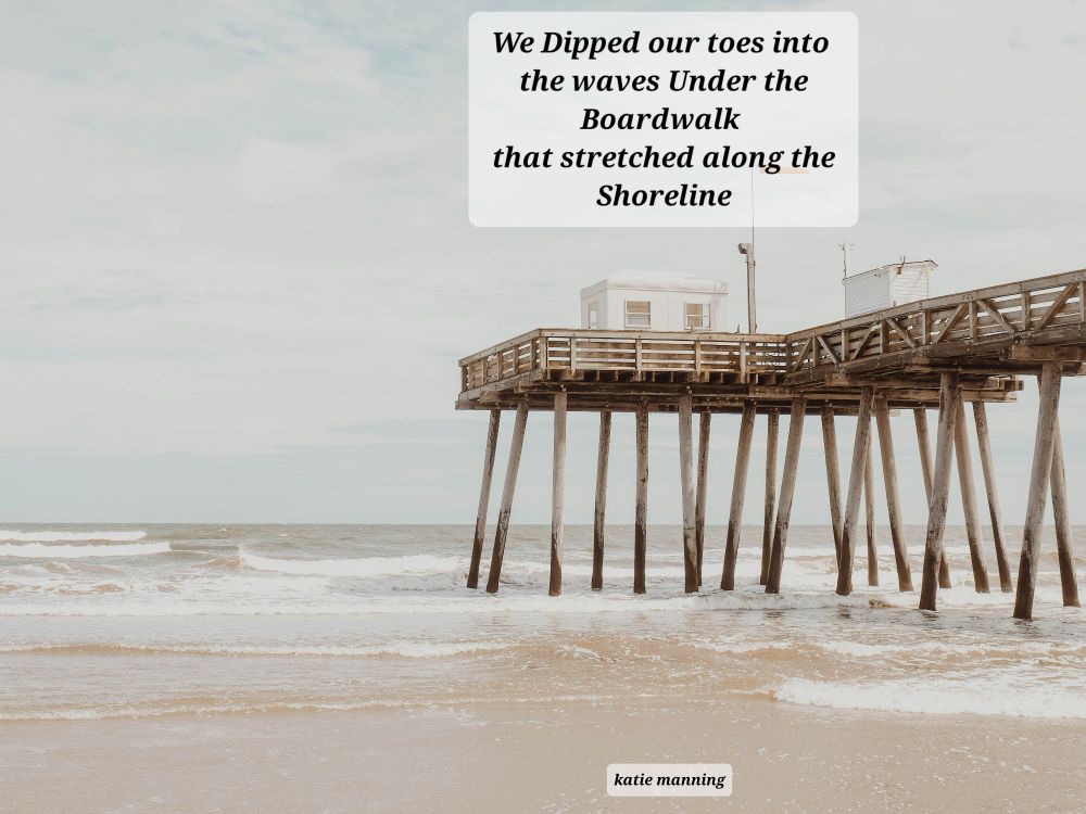 An elevated pier extending into the surf