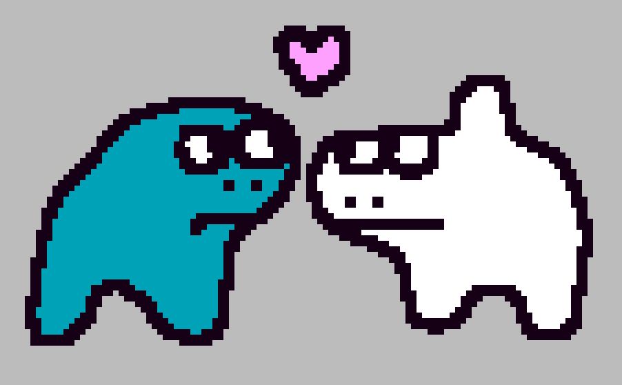 cyan and superstitional realism from horse race tests with a heart between them