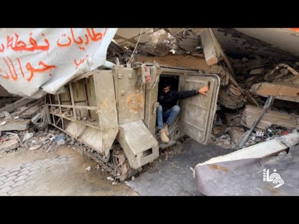 يحيى خزيق يحوّل مدرّعة إسرائيلية من مخلّفات الحرب على غزة إلى مصدر رزق