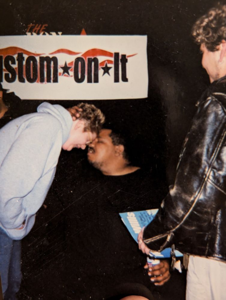 My wife getting a headbutt from Wesley Willis