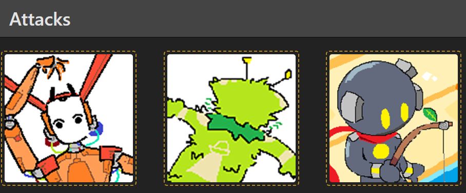 tintool's artfight attacks featuring samu1, zignorp, and promise