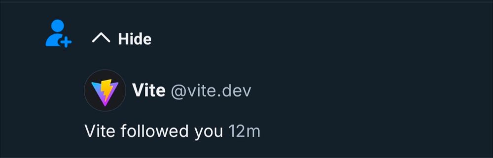 Vite followed me