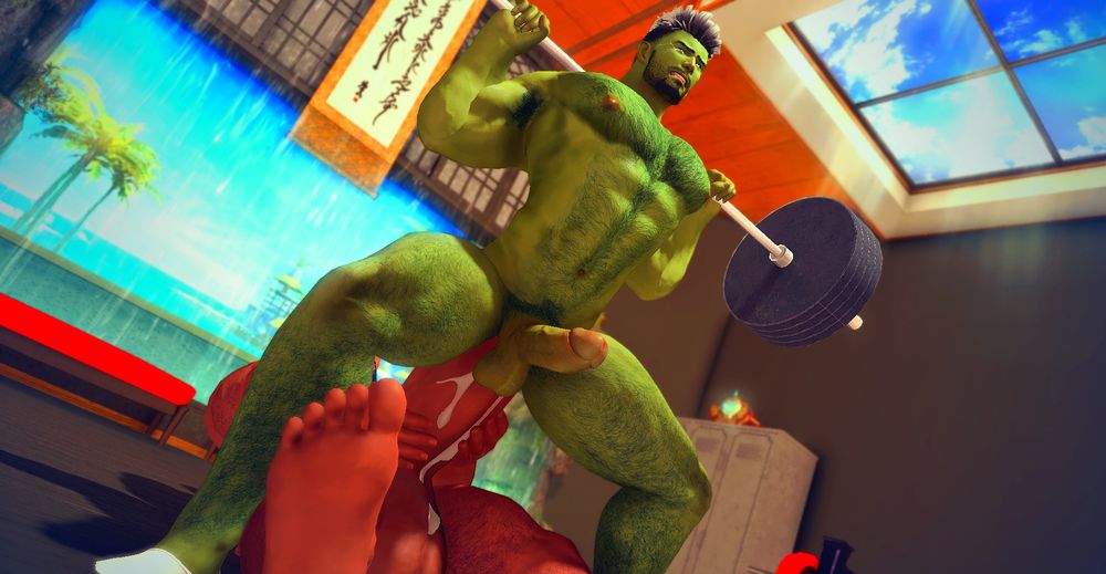 Lower side angle shot showing Lashen's stiff cock as he slides down Demi's dripping shaft.