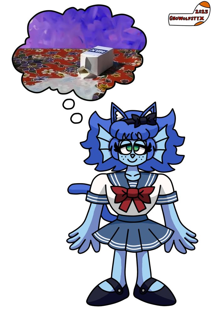 My bakeneko OC, Toko thinking about spilled milk