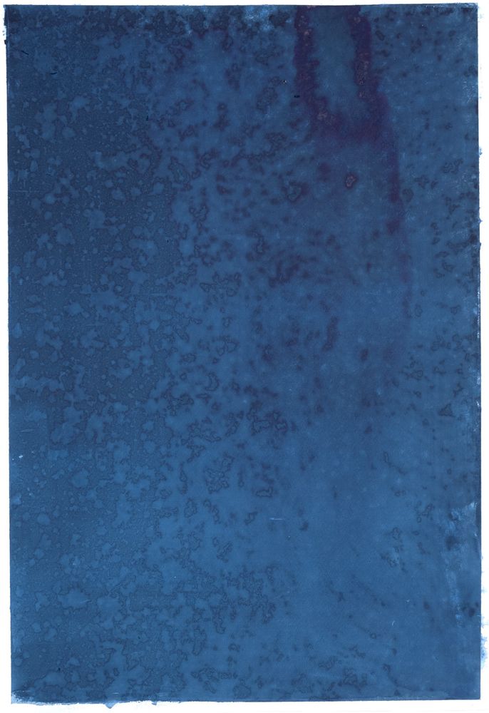 Blue patterned artwork on paper