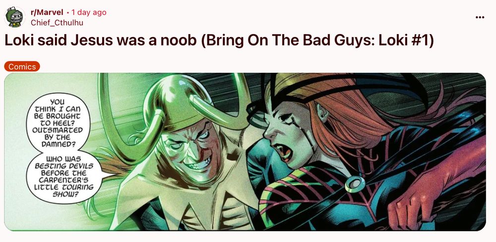 REDDIT: Loki Bring On The Bad Guys - 
POST: Loki said Jesus was a noob (Bring On The Bad Guys: Loki #1) 