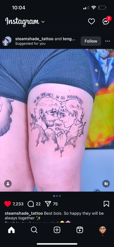 Jayvik tattoo on a person’s upper thigh