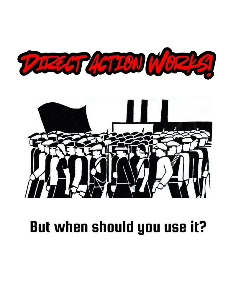 Striking workers in front of a factory