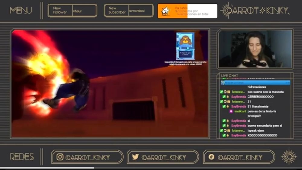 Un fragmento de uno de mis directos.
Podéis seguirme como @carrot_kinky en Twitch y en Youtube.