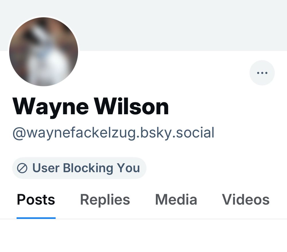Wayne Wilson @waynefackelzug.bsky.social • User Blocking You Posts Replies Media Videos