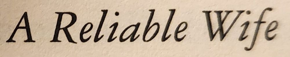 Printed text reading "a reliable wife"