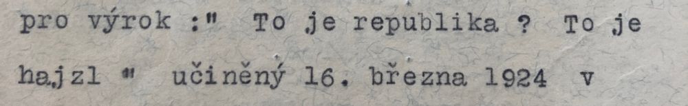Typed text: "To je republika? To je hajzl"