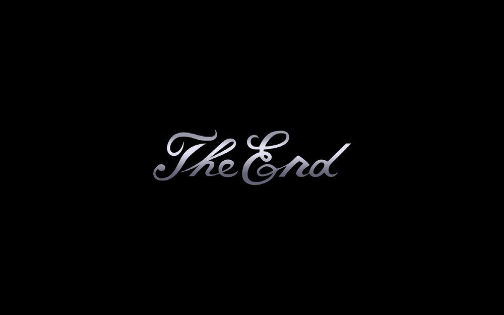 The End. Tela de zeramento de Dragon Quest.
