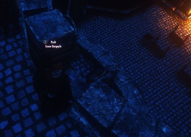 Alternative way to complete the dark brotherhood wedding quest in TES:Skyrim, action button mentions "push loose gargoyle" 