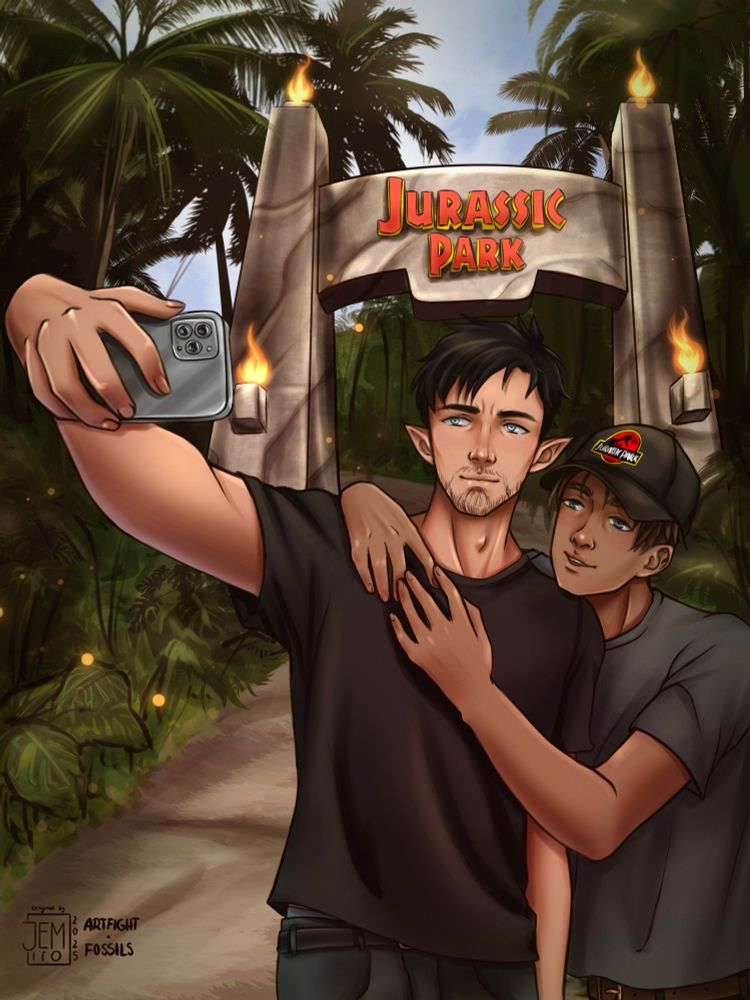 Taking a selfie at the jurrassic park theme park <3 