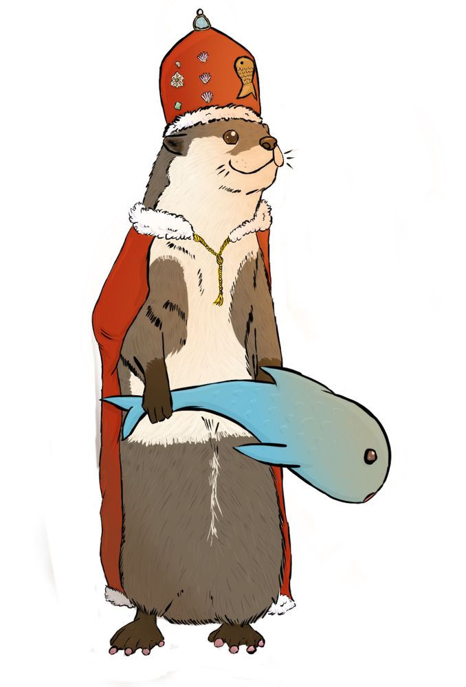 The Archduke of Clam-terbury.
Will either bless or slap with his fish. 

An otter in regal clothing holding a fish. 