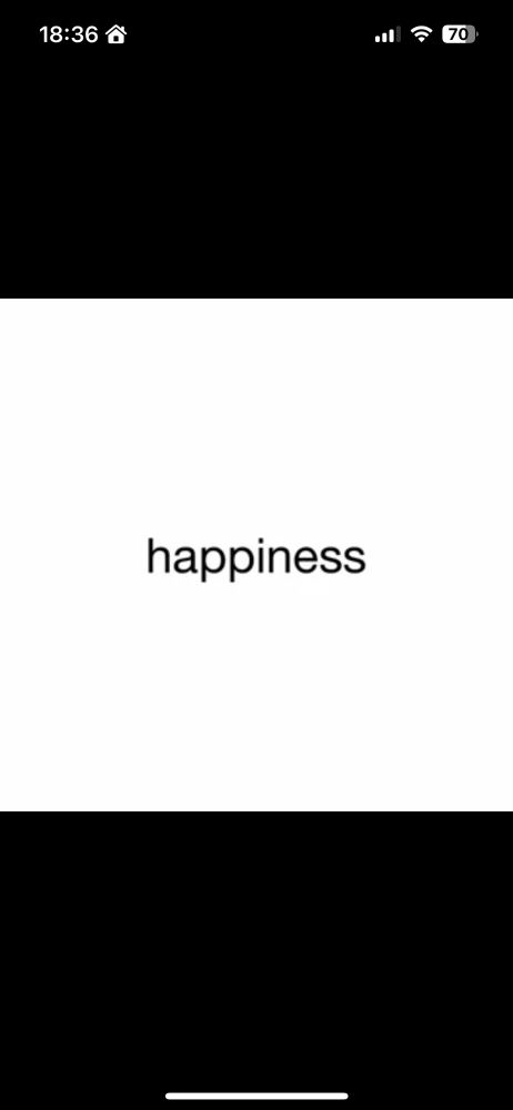 Text saying “happiness”