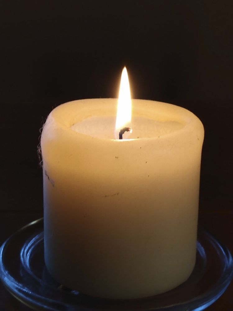 a lit candle