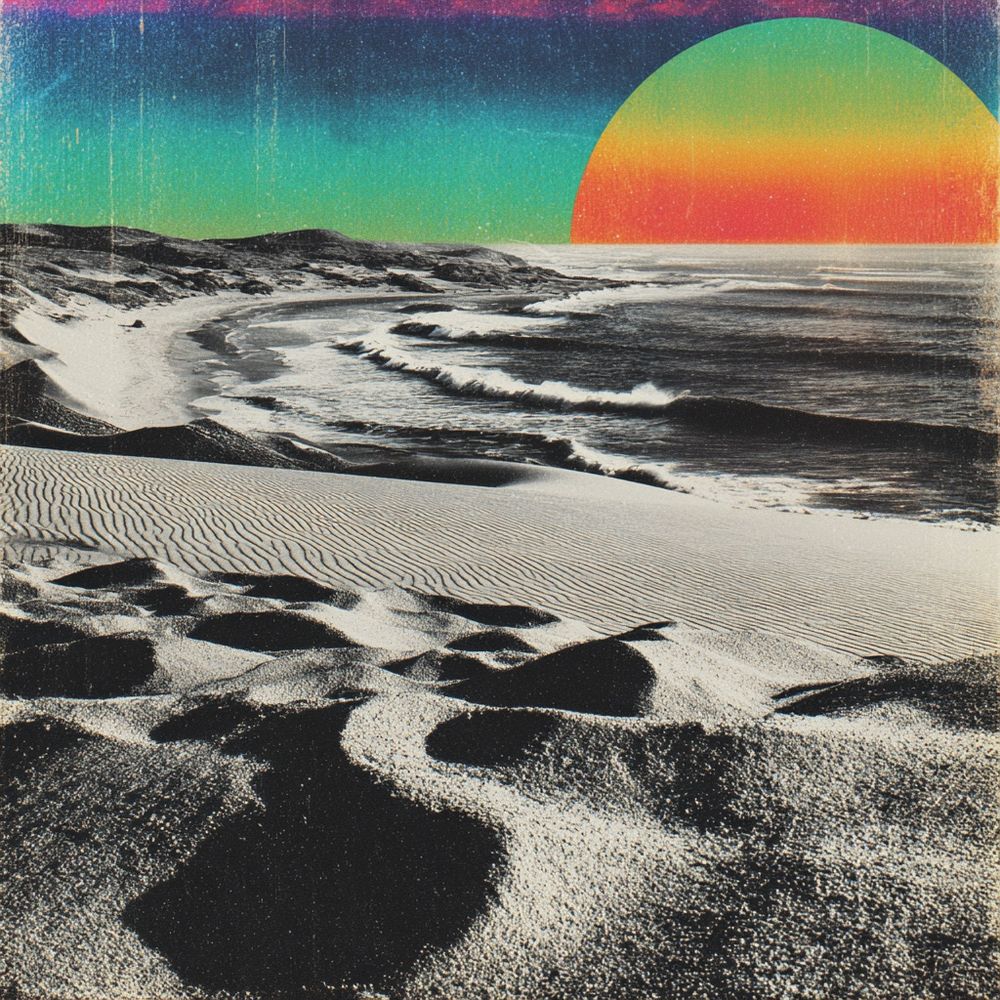 AI generated image. Dunes by the ocean. 