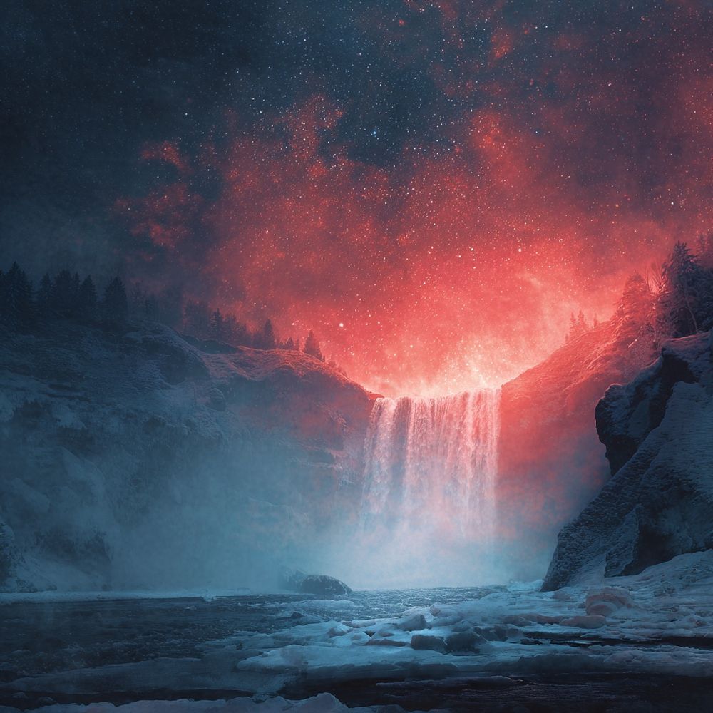 AI generated image. Waterfall