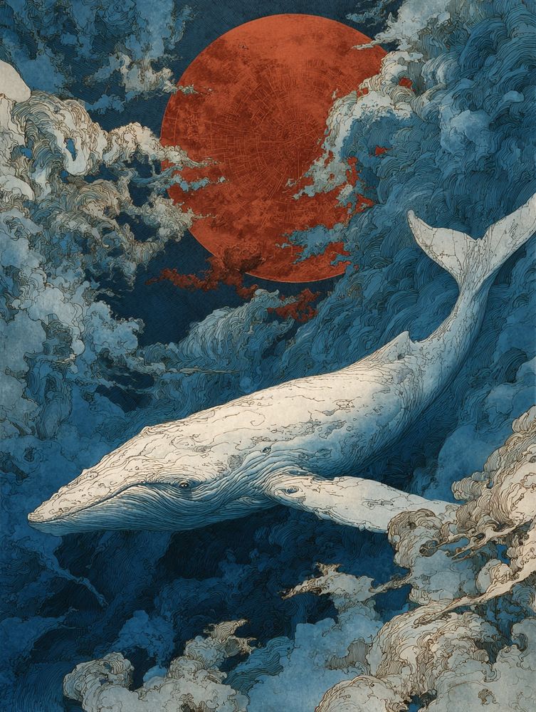 AI generated image. Whale. 