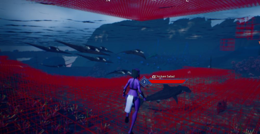 Age of the Deep - hammerhead named chicken salad patrolling a mercuna volume with a fever of stingrays