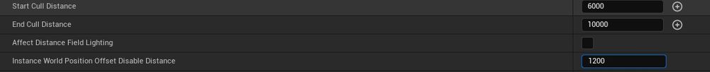 Unreal engine distance culling and world position offset