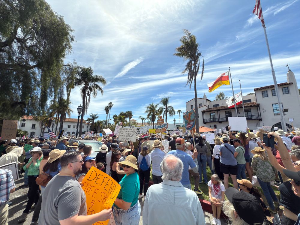 Photo of a protest in Santa Barbara, California