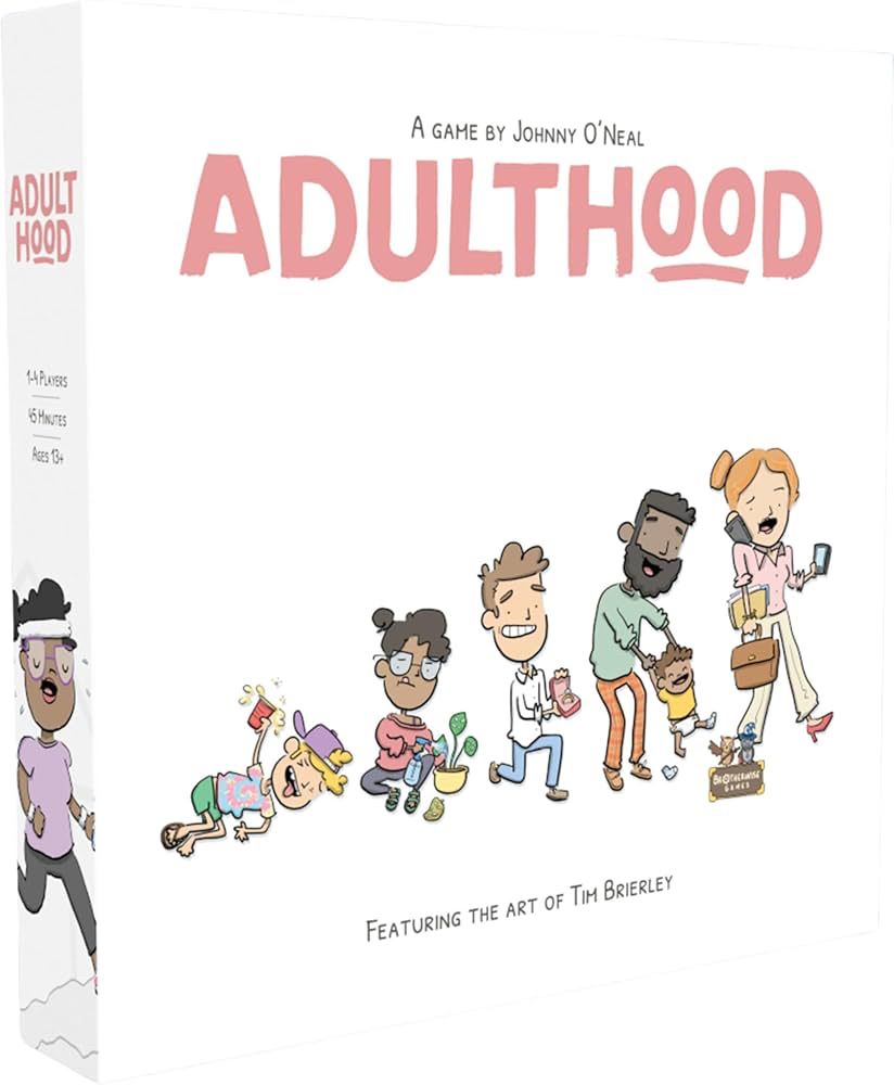 Box cover for Adulthood board game from Brotherwise games 