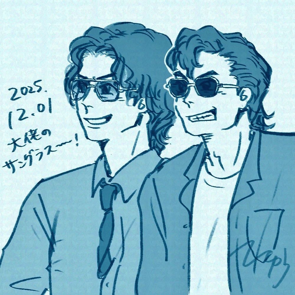各々の兄貴と同じサングラスをかけてニヤニヤしている信一と十二少。2025.12.01