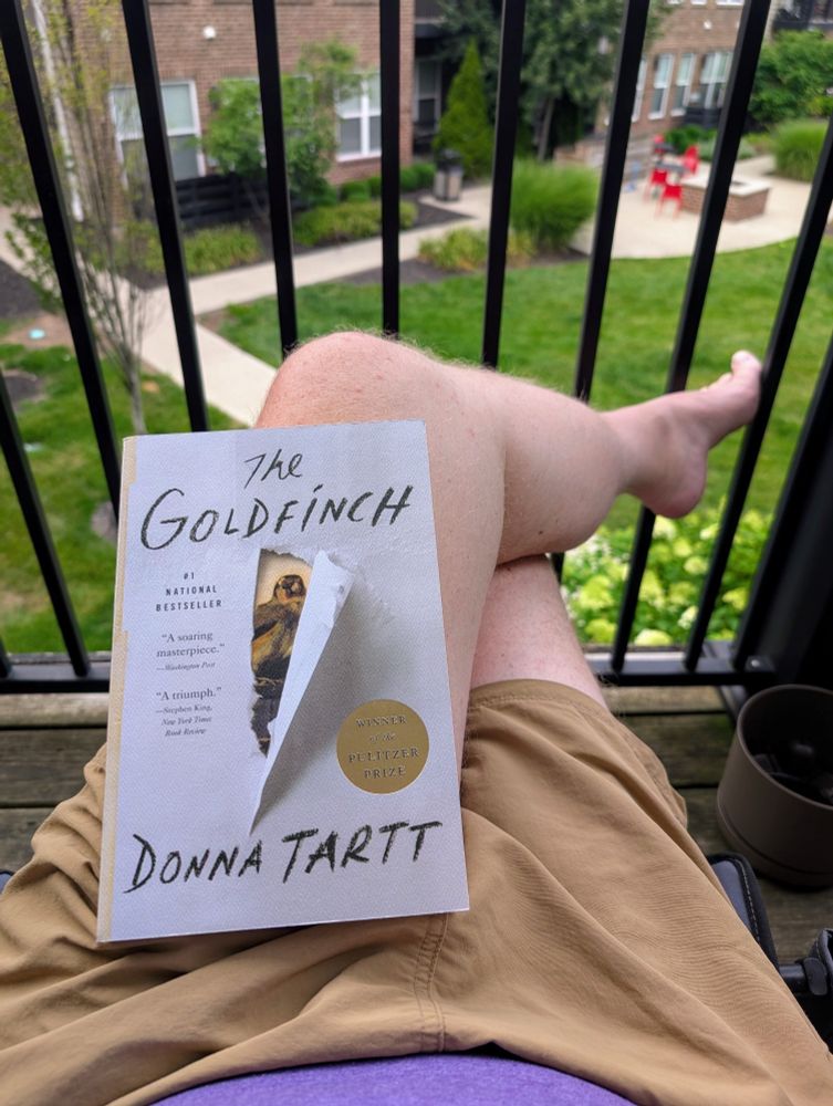 LaMacchia reading on the deck