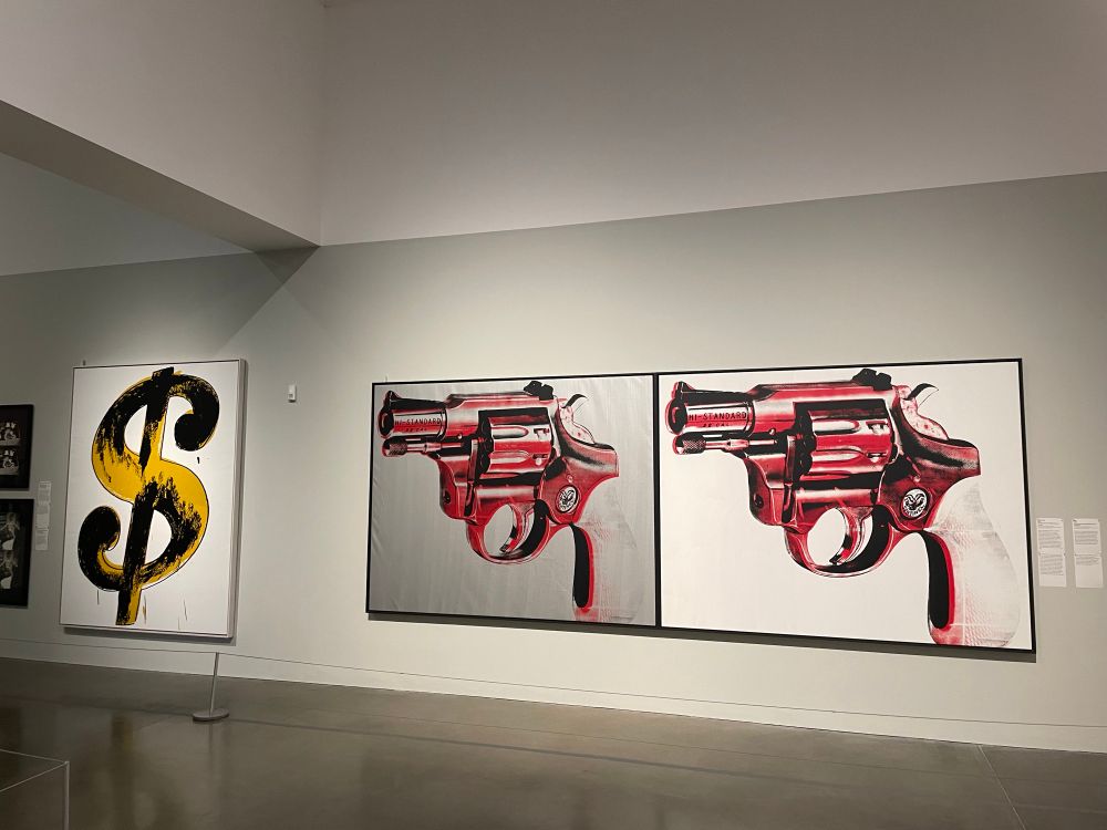 Andy Warhol paintings of two guns 